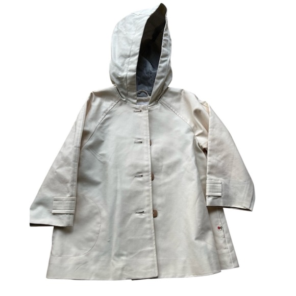 Zara Girls Cream Hooded Coat Size 3-4Y (104) – Classic Spring/Fall Jacket - Picture 1 of 8